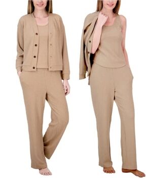 Live2Lounge Women's 3-piece Lounge Set cottage Soft Textured Cable Knit Fabric